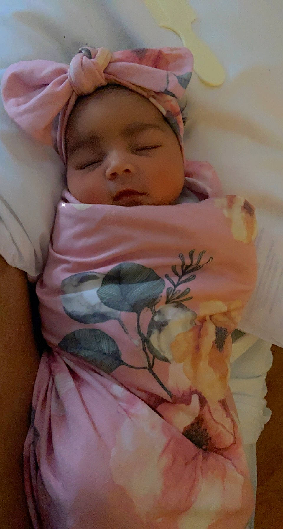 Jazmin joined the competition — help win amazing prizes! baby, baby_products, baby_sleeping, baby_toddler_clothing, bedtime, cheek, child, comfort, face, hand, happy, hat, headwear, human_body, linens, lip, person, pink, skin, sleeve