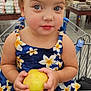 apple, baby, bodypart, face, finger, food, fruit, grocerystore, hand, head, market, pear, person, photography, plant, portrait, produce, shelf, shop, shoppingcart