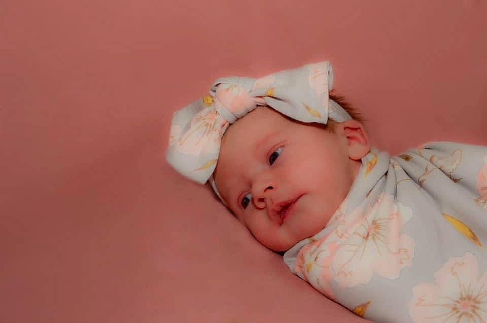 Oakelynn is registered to the contest to win money with this photo: baby, bedtime, cheek, child, hair_accessory, headwear, person, pink, skin, toddler