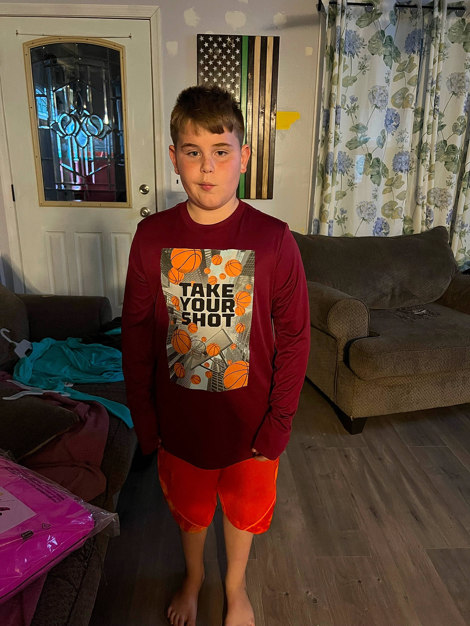 Dayton joined the competition — help win amazing prizes! comfort, couch, curtain, eyewear, flooring, fun, human_leg, knee, living_room, person, personal_protective_equipment, picture_frame, room, shorts, sitting, sleeve, sofa_bed, sportswear, studio_couch, t_shirt