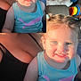 Hannah joined the competition — help win amazing prizes! toddler, child, smiling, pigtails, tank_top, car_interior, toy, blue_eyes, person, child_seat, sunlight, casual_clothing, portrait, infant, cute, baby, happy, sitting, young_child, family