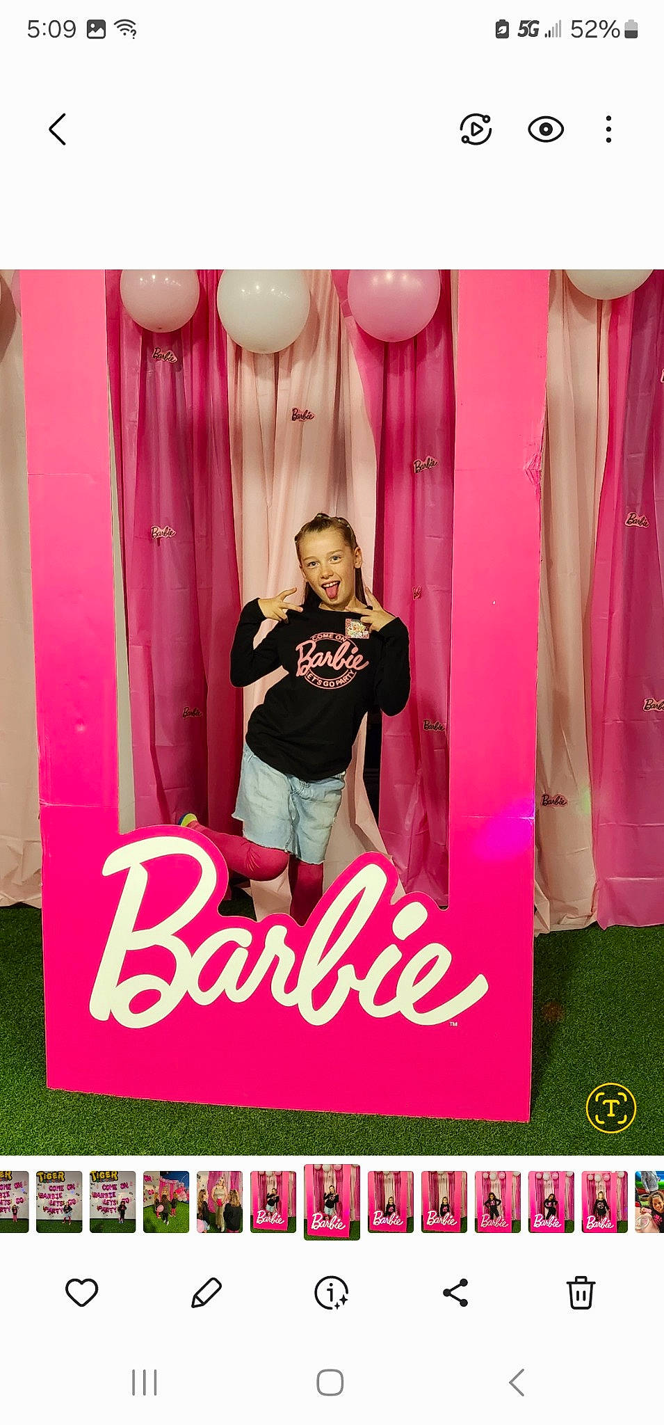 Ryleigh is registered to the contest to win money with this photo: advertising, balloon, brand, design, fashion, fashion_design, flooring, font, graphic_design, logo, magenta, peach, person, pink, product, rectangle, red, room, sleeve, t_shirt