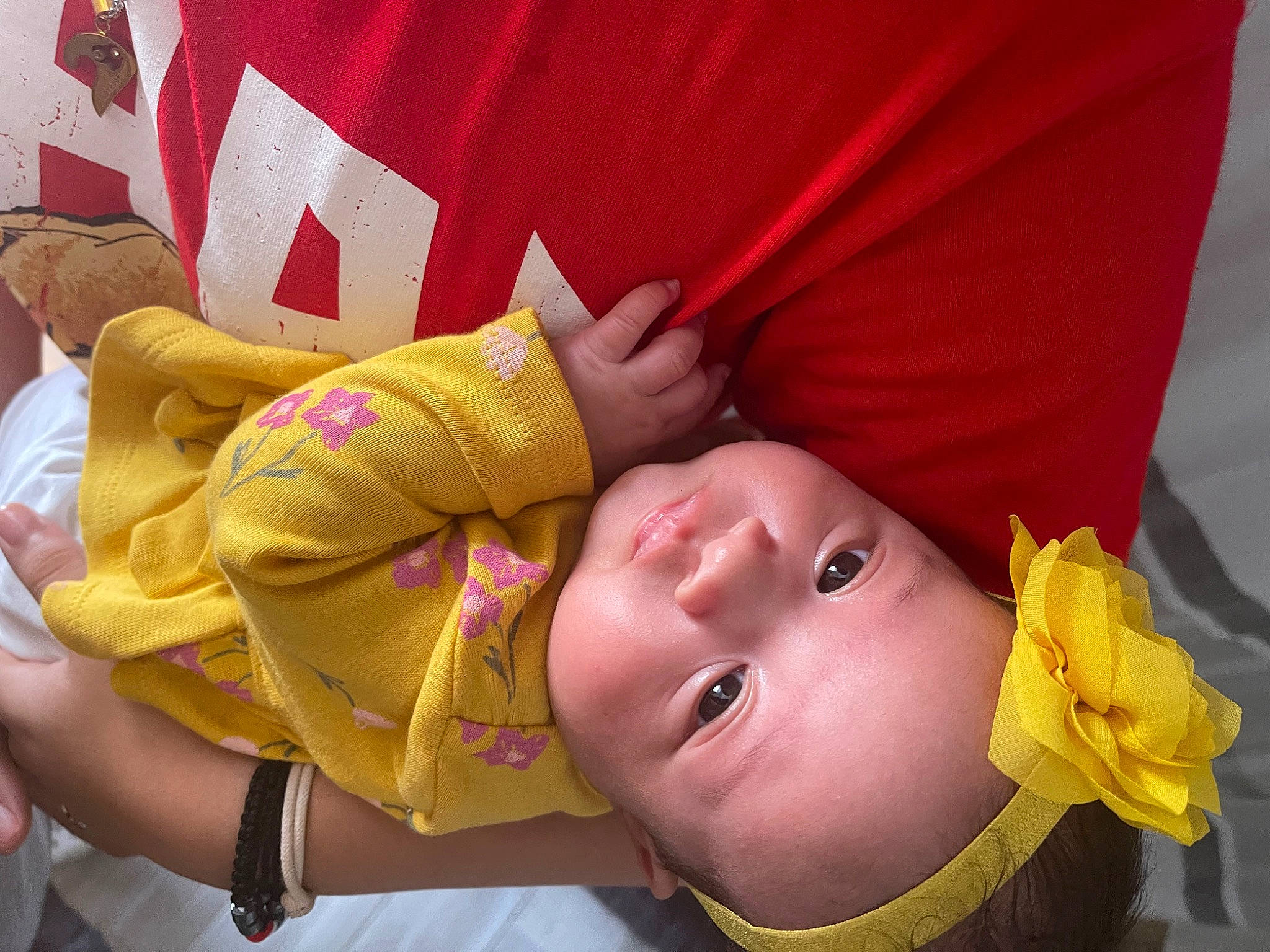 Analeigh is registered to the contest to win money with this photo: baby, baby_toddler_clothing, cheek, child, comfort, dress, eyelash, finger, fun, hand, happy, joint, lip, magenta, mouth, person, pink, skin, textile, toddler