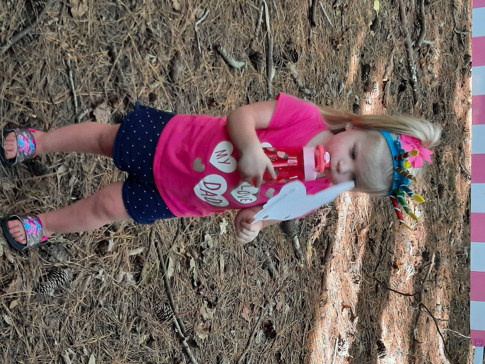 Scarlett joined the competition — help win amazing prizes! athlete, exercise, fun, grass, happy, hat, human_leg, leisure, magenta, mammal, nature, people_in_nature, person, pink, recreation, running, soil, t_shirt, thigh, wood