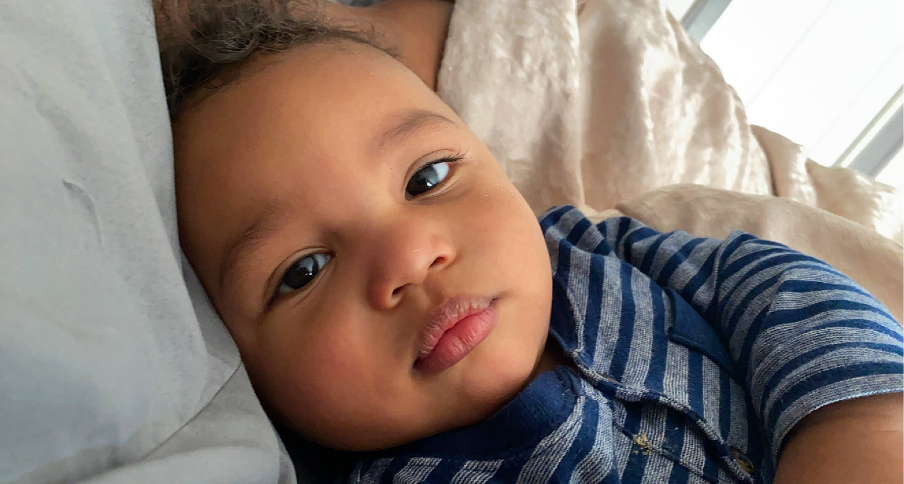 Aj joined the competition — help win amazing prizes! baby, baby_toddler_clothing, cheek, child, chin, comfort, eyebrow, eyelash, forehead, iris, linens, lip, nose, person, portrait_photography, skin, toddler