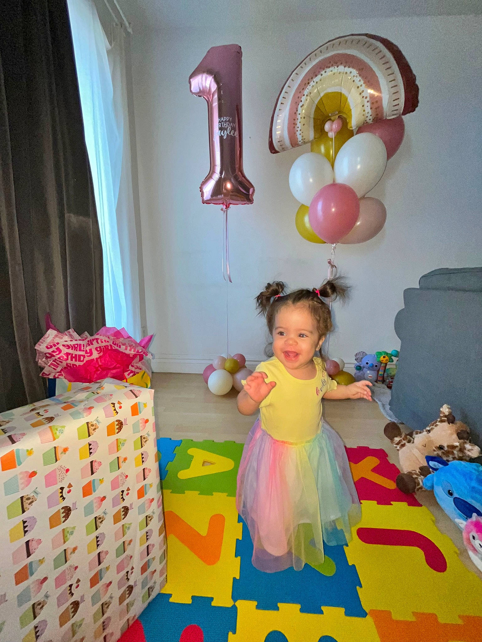 Jaylee joined the competition — help win amazing prizes! arch, baby_toddler_clothing, balloon, child, curtain, decoration, event, flooring, fun, happy, joy, magenta, party, party_supply, peach, person, pink, room, textile, toddler
