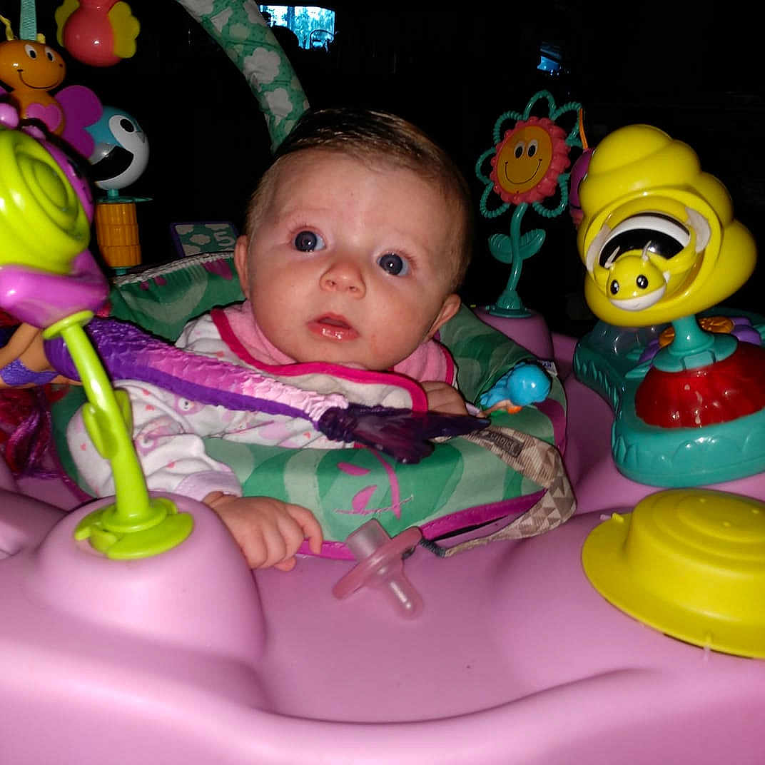 Blakely is registered to the contest to win money with this photo: baby, baby_products, baby_toys, child, fun, person, pink, play, playset, product, skin, smile, toddler, toy