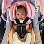 Aveilee is registered to the contest to win money with this photo: baby, car, car_interior, carseat, crib, cushion, face, furniture, happy, head, headrest, homedecor, infantbed, person, photography, portrait, smile, stroller, transportation, vehicle
