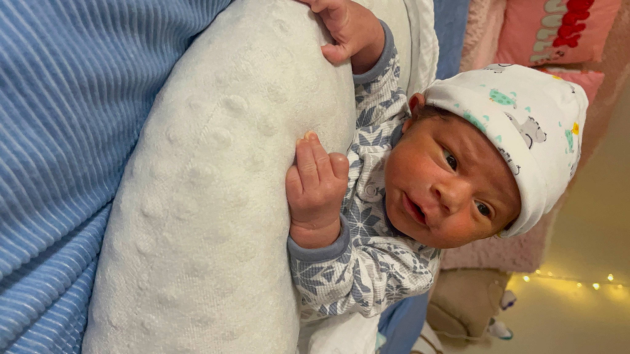 Messiah joined the competition — help win amazing prizes! arm, baby, baby_products, baby_toddler_clothing, child, comfort, elbow, eye, finger, gesture, happy, headwear, linens, nail, person, room, sitting, skin, sleeve, thumb