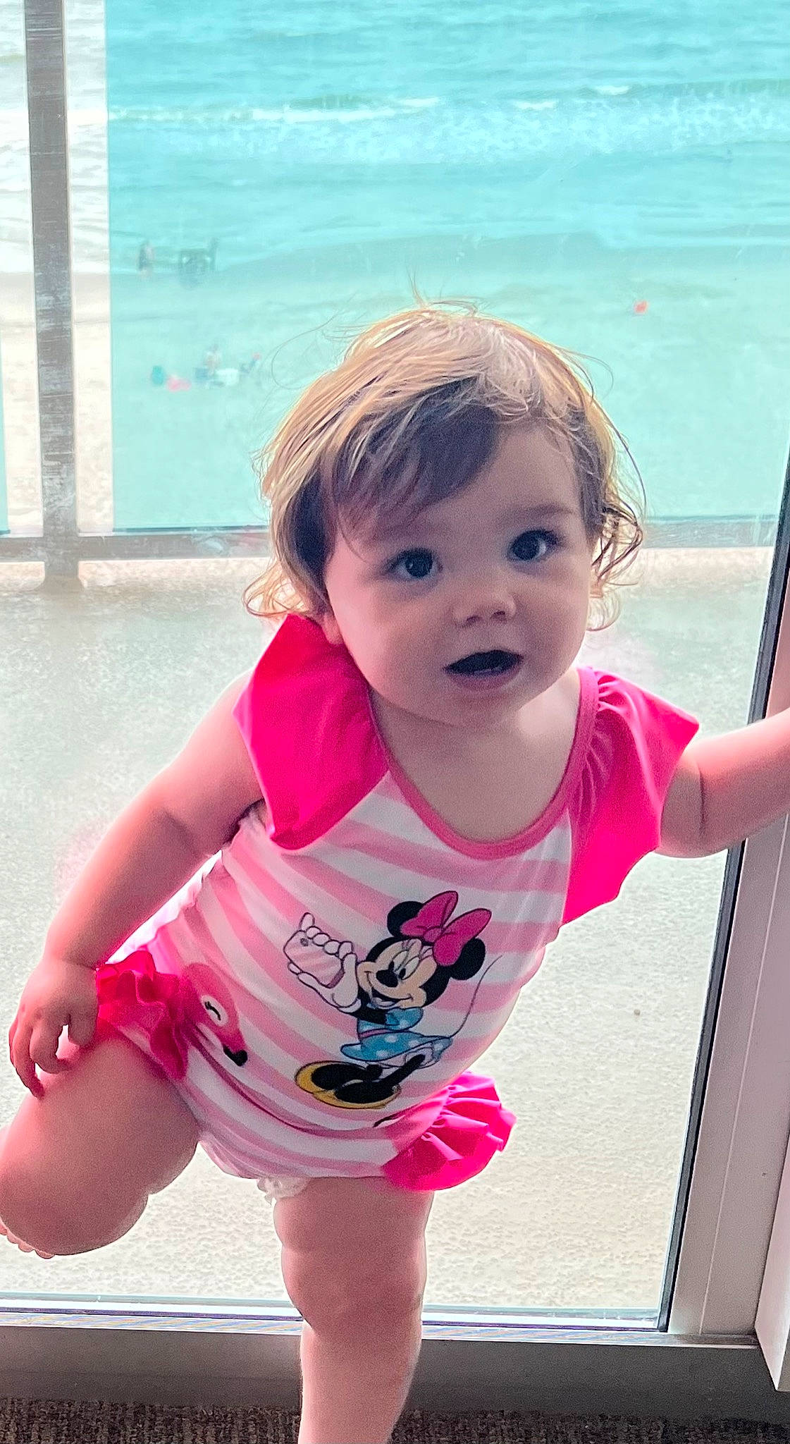 Maislynn joined the competition — help win amazing prizes! baby, baby_toddler_clothing, beauty, cheek, child, city, fun, happy, leisure, magenta, person, pink, play, recreation, sitting, skin, sleeve, t_shirt, thigh, toddler