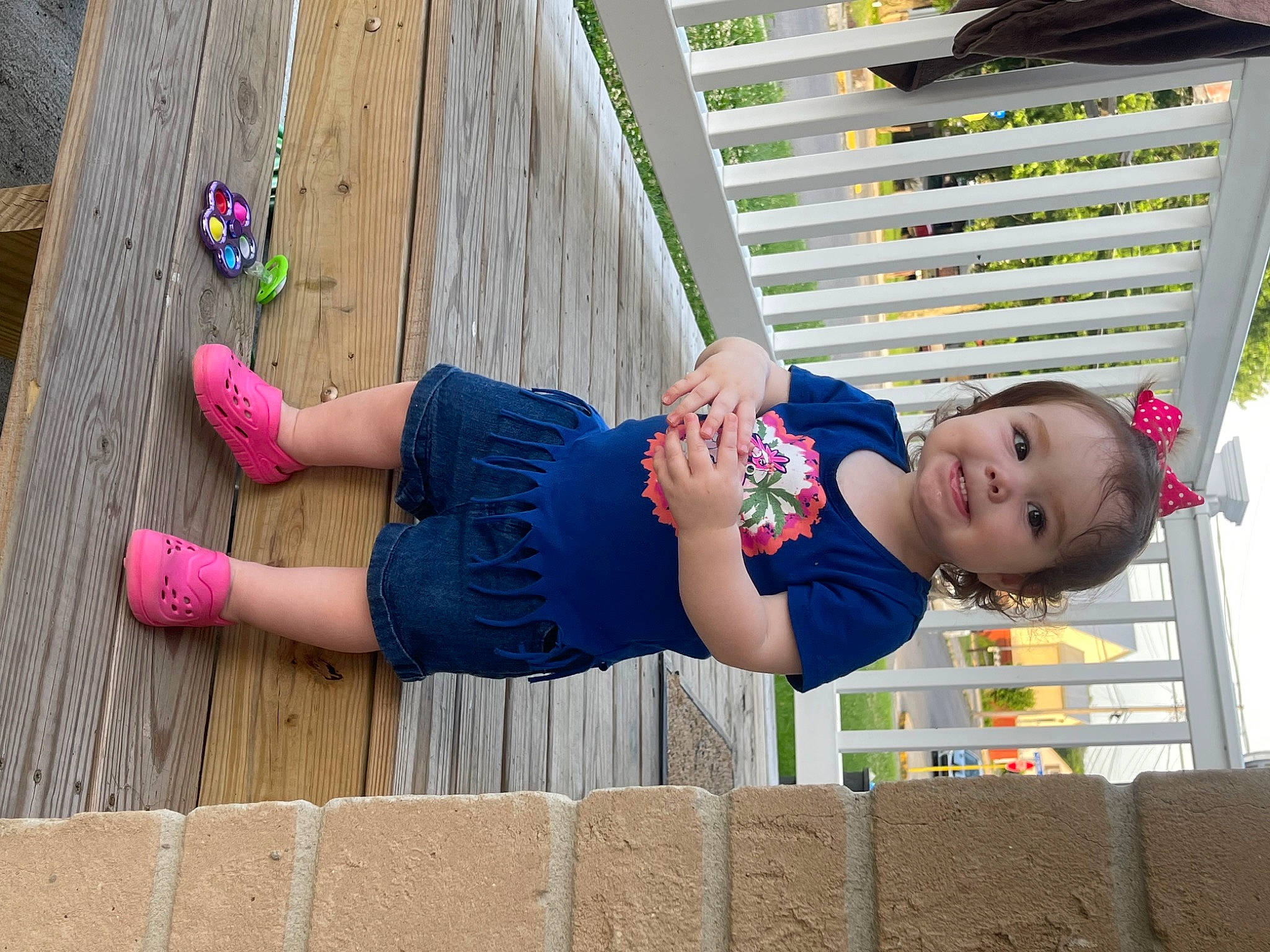 Maislynn joined the competition — help win amazing prizes! arm, child, electric_blue, fun, glasses, grass, happy, hat, human_leg, joint, joy, leg, leisure, magenta, person, pink, plant, thigh, toddler, tree