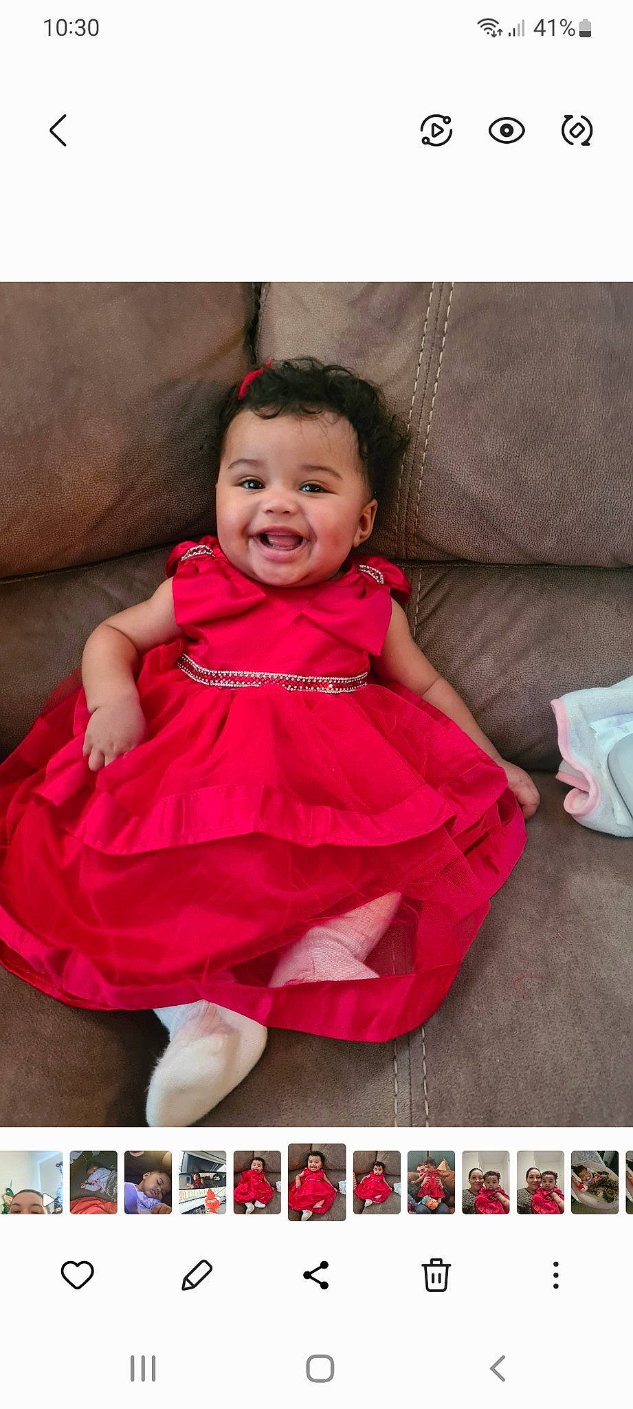 Kamilah joined the competition — help win amazing prizes! baby, baby_toddler_clothing, clothing, couch, dress, event, face, flash_photography, happy, iris, joy, magenta, pattern, person, pink, product, purple, sitting, skin, sleeve