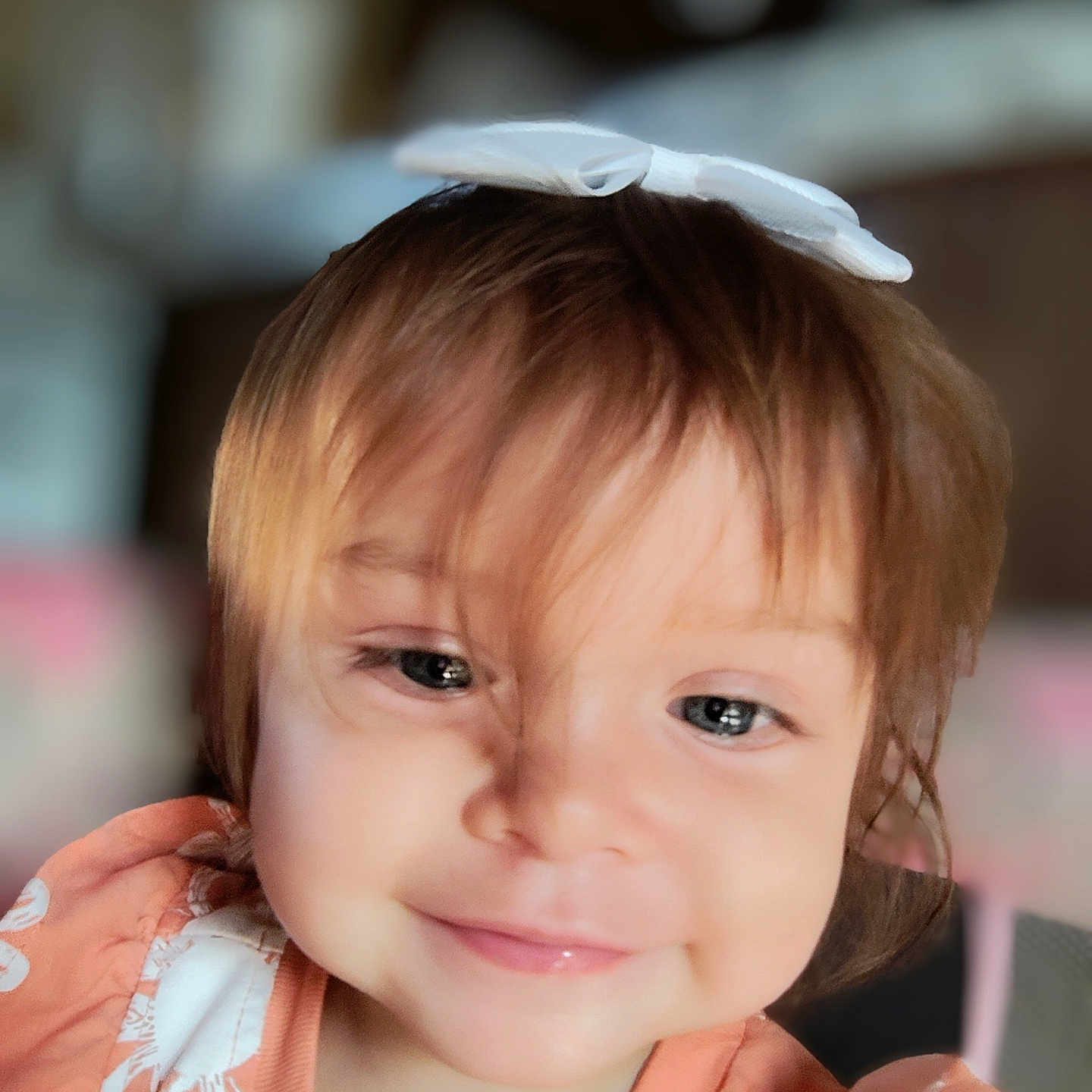 Emma joined the competition — help win amazing prizes! accessories, baby, bodypart, clothing, cream, dress, face, finger, hand, happy, hat, head, headband, knitwear, mouth, person, photography, portrait, smile, sweater