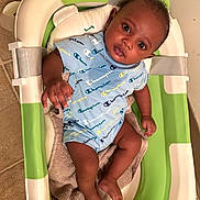 Molhim joined the competition — help win amazing prizes! baby, infant, bathtub, frog_theme, blue_onesie, clothing, child, floor, towel, indoors, cute, person, skin, feet, hands, face, eyes, expression, baby_bath, comfort