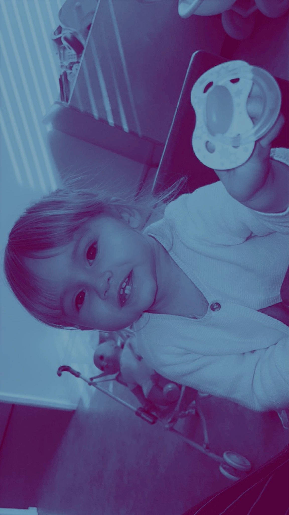 Nina participe au concours pour gagner de l'argent avec cette photo : art, chest, child, costume, eyelash, fun, hair_coloring, happy, jaw, joy, magenta, mouth, person, pink, purple, room, selfie, smile, toy, violet