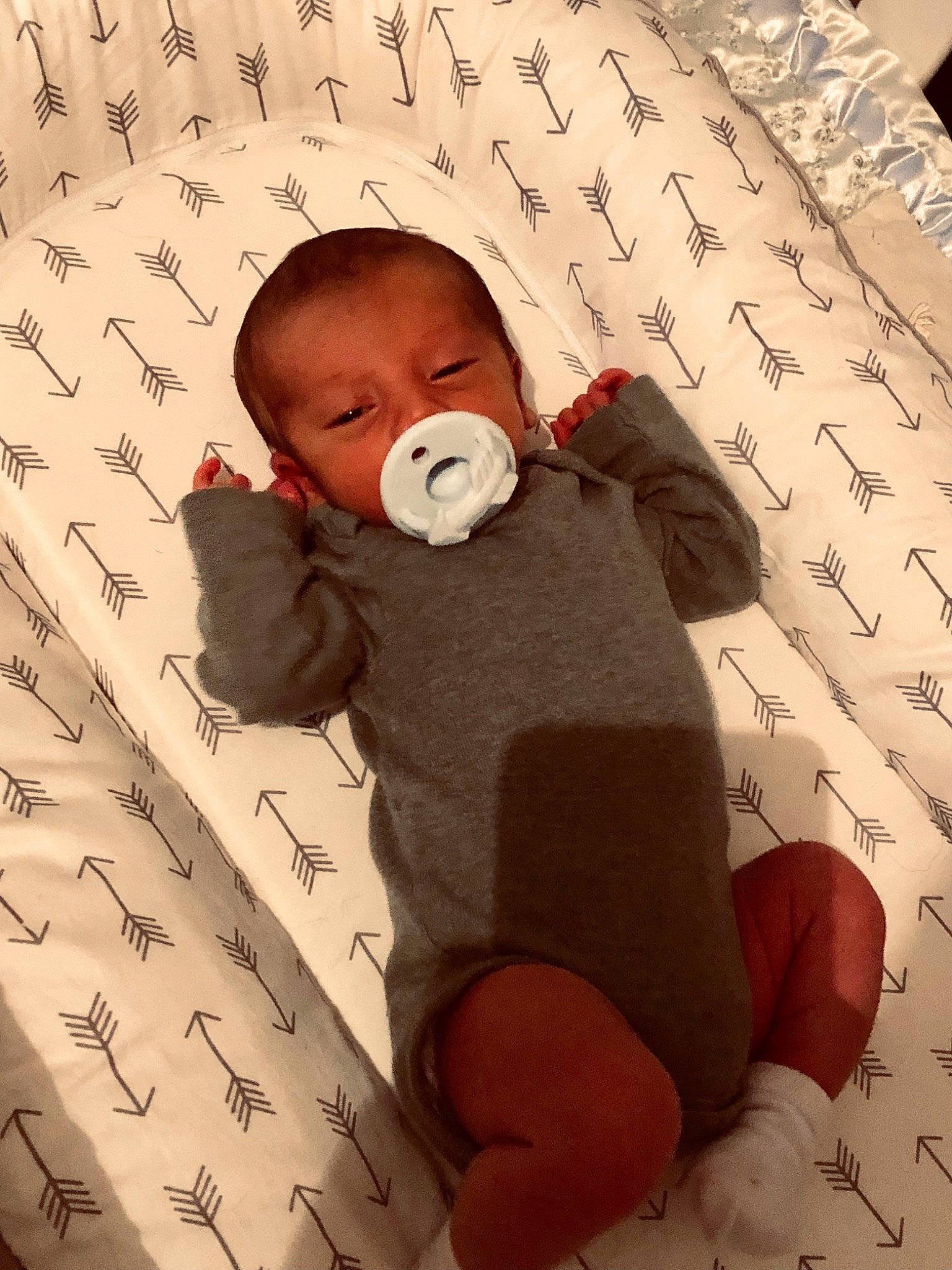 Remington joined the competition — help win amazing prizes! baby, baby_sleeping, baby_toddler_clothing, bedding, cheek, child, comfort, facial_expression, finger, flooring, gesture, linens, mouth, pattern, person, product, room, skin, sleeve, textile