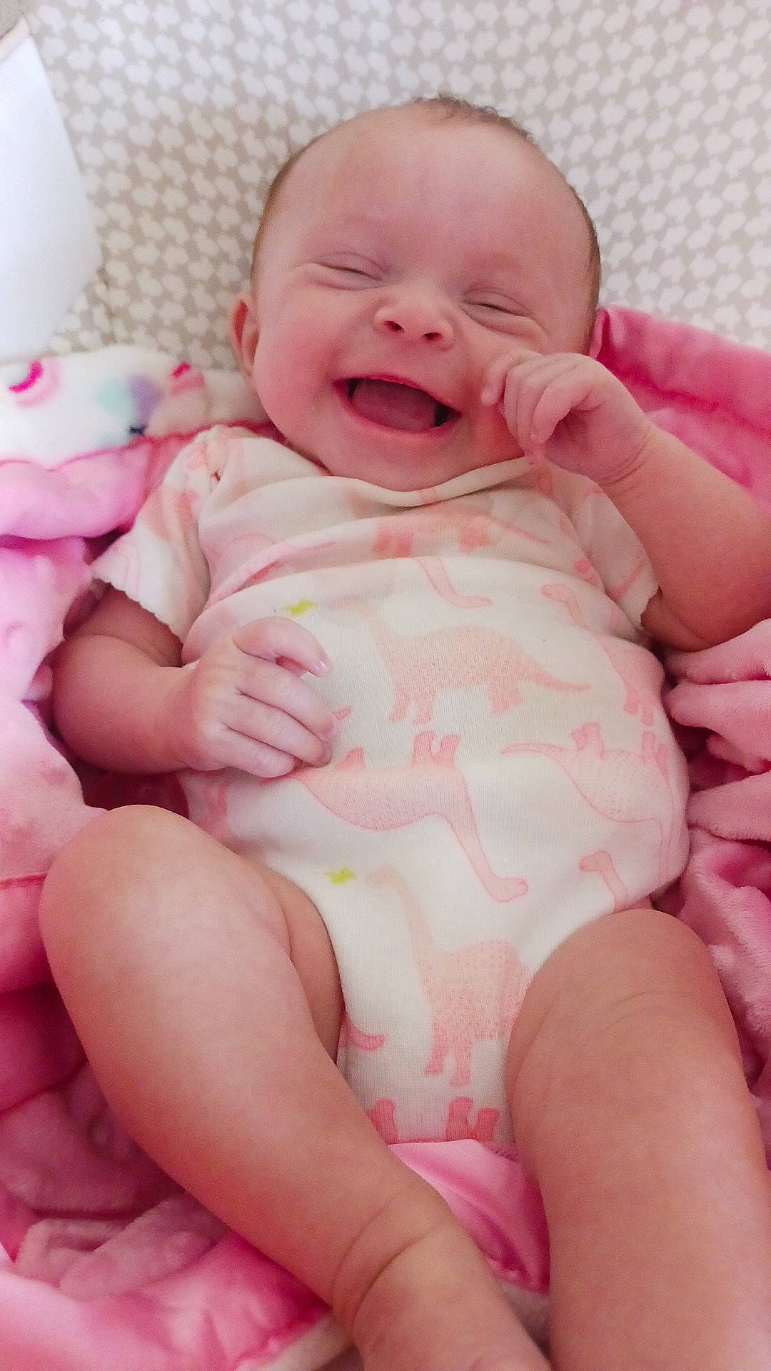 Kaileen joined the competition — help win amazing prizes! baby, baby_toddler_clothing, cheek, chin, comfort, eye, finger, happy, head, human_body, knee, leg, lip, mouth, person, pink, skin, smile, stomach, thigh