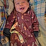 Izabella is registered to the contest to win money with this photo: baby, infant, smile, face, onesie, butterfly_pattern, blanket, plaid, fabric, clothing, lying_down, happy, cute, child, small_hands, pacifier_clip, warm, cozy, indoors, portrait