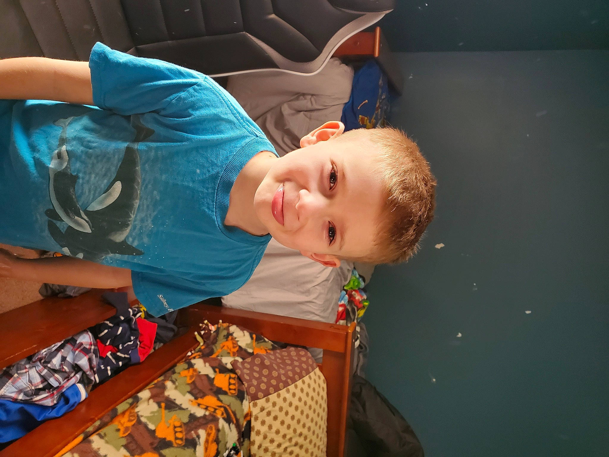 Caleb joined the competition — help win amazing prizes! baby, child, elbow, electric_blue, flash_photography, flooring, fun, happy, human_body, joy, leisure, linens, mouth, pattern, person, play, room, sitting, smile, t_shirt