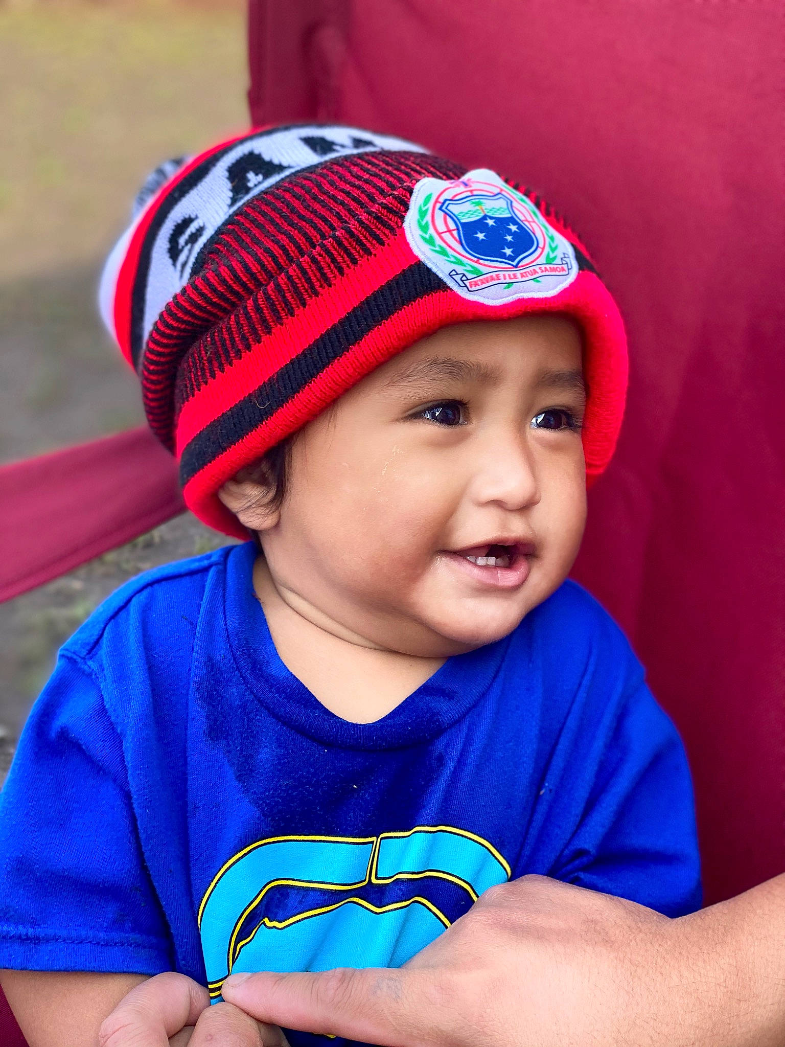 Martin joined the competition — help win amazing prizes! beanie, bonnet, cap, child, clothing, cool, electric_blue, fashion_accessory, hat, headgear, headwear, knit_cap, person, smile, toddler
