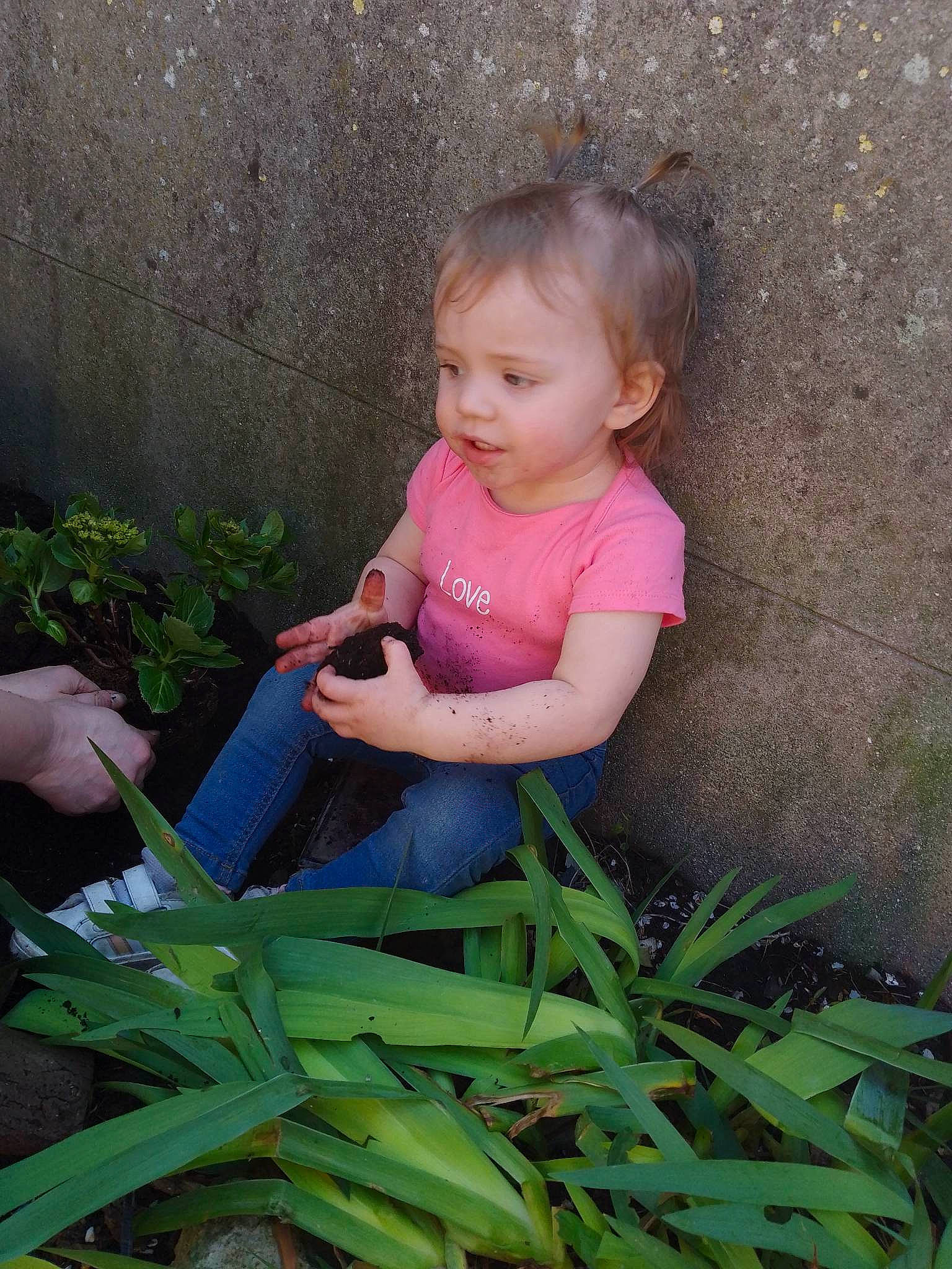 Mya participe au concours pour gagner de l'argent avec cette photo : adaptation, baby, baby_toddler_clothing, child, fun, grass, grass_family, happy, leaf, leisure, nature, organ, people_in_nature, person, plant, sitting, skin, t_shirt, terrestrial_plant, toddler