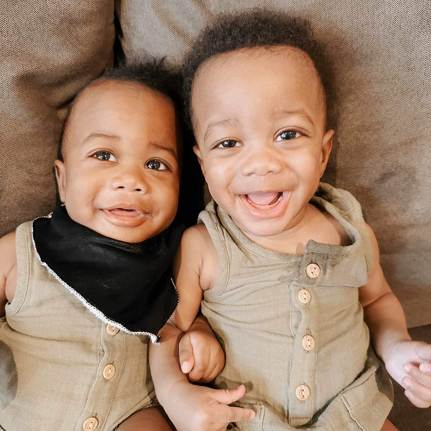 Ace And Asher joined the competition — help win amazing prizes! baby, babylaughing, couch, face, furniture, happy, head, laughing, newborn, people, person, photography, portrait, smile