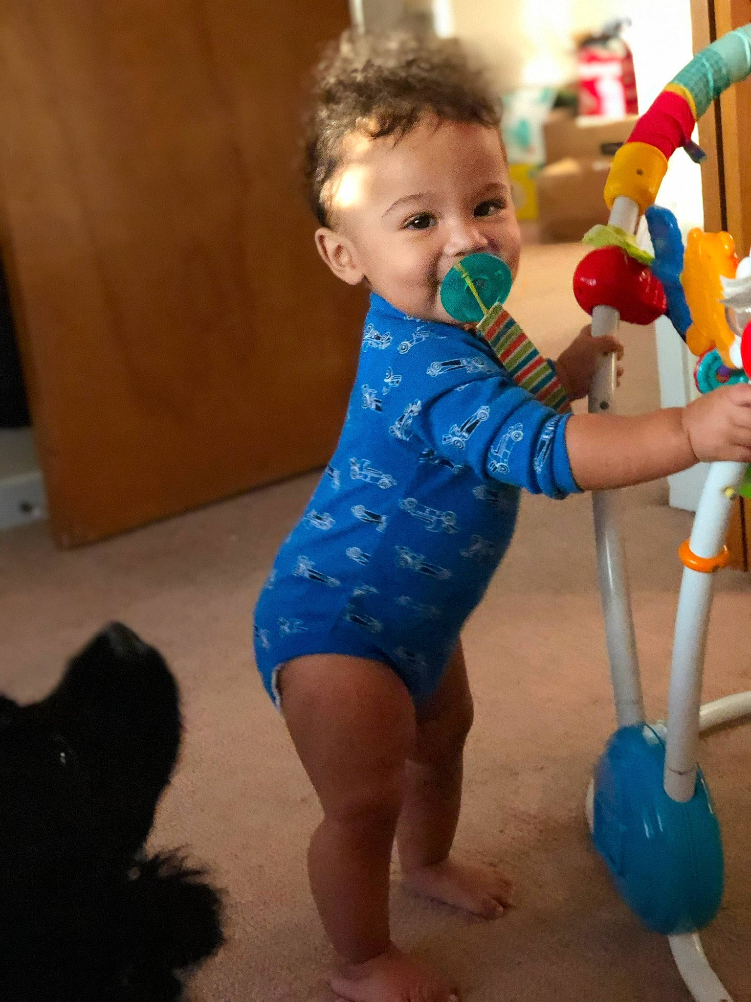 Hakeem joined the competition — help win amazing prizes! baby, child, fun, leg, person, play, standing, toddler