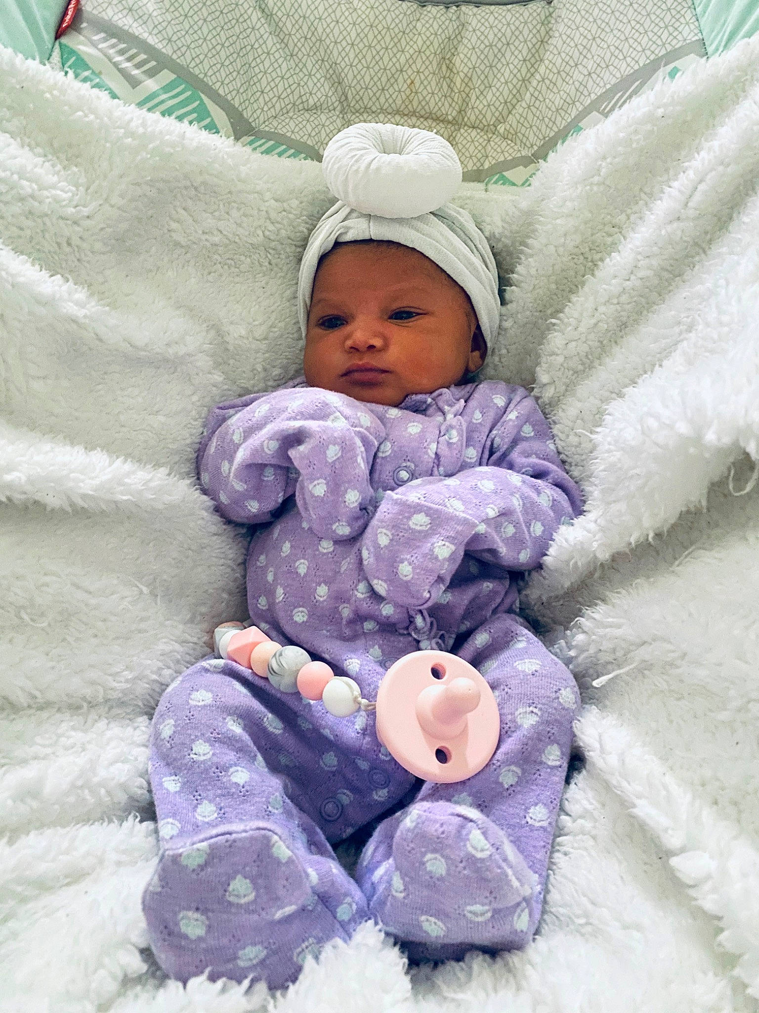 Kehlani joined the competition — help win amazing prizes! baby, baby_products, baby_sleeping, child, headwear, person, pink, playing_in_the_snow, product, purple, toddler