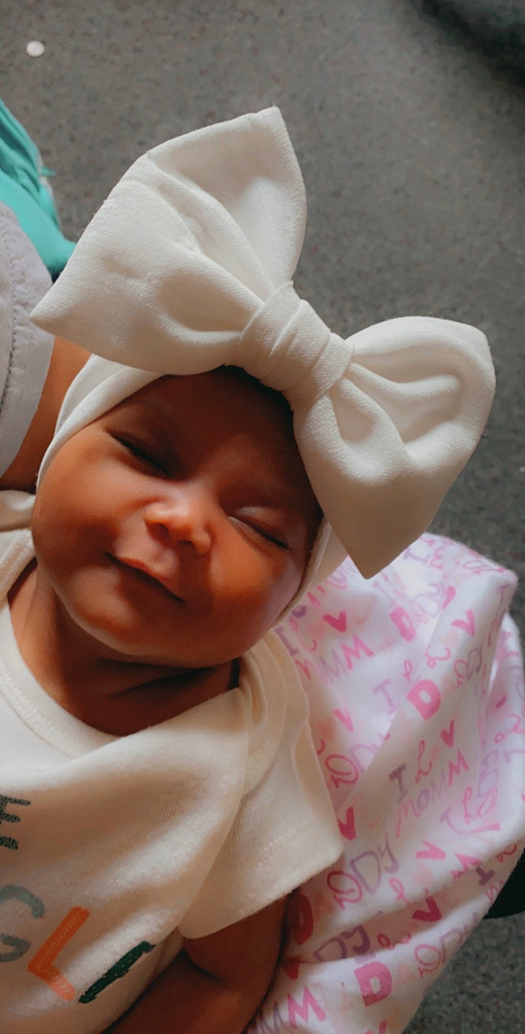 Kehlani is registered to the contest to win money with this photo: baby, child, headgear, headwear, person, toddler