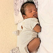 Aadhav is registered to the contest to win money with this photo: newborn, baby, sleeping, infant, onesie, bed, bottle, rest, cozy, peaceful, soft, blanket, face, human, child, cute, closeup, indoor, portrait, relaxation