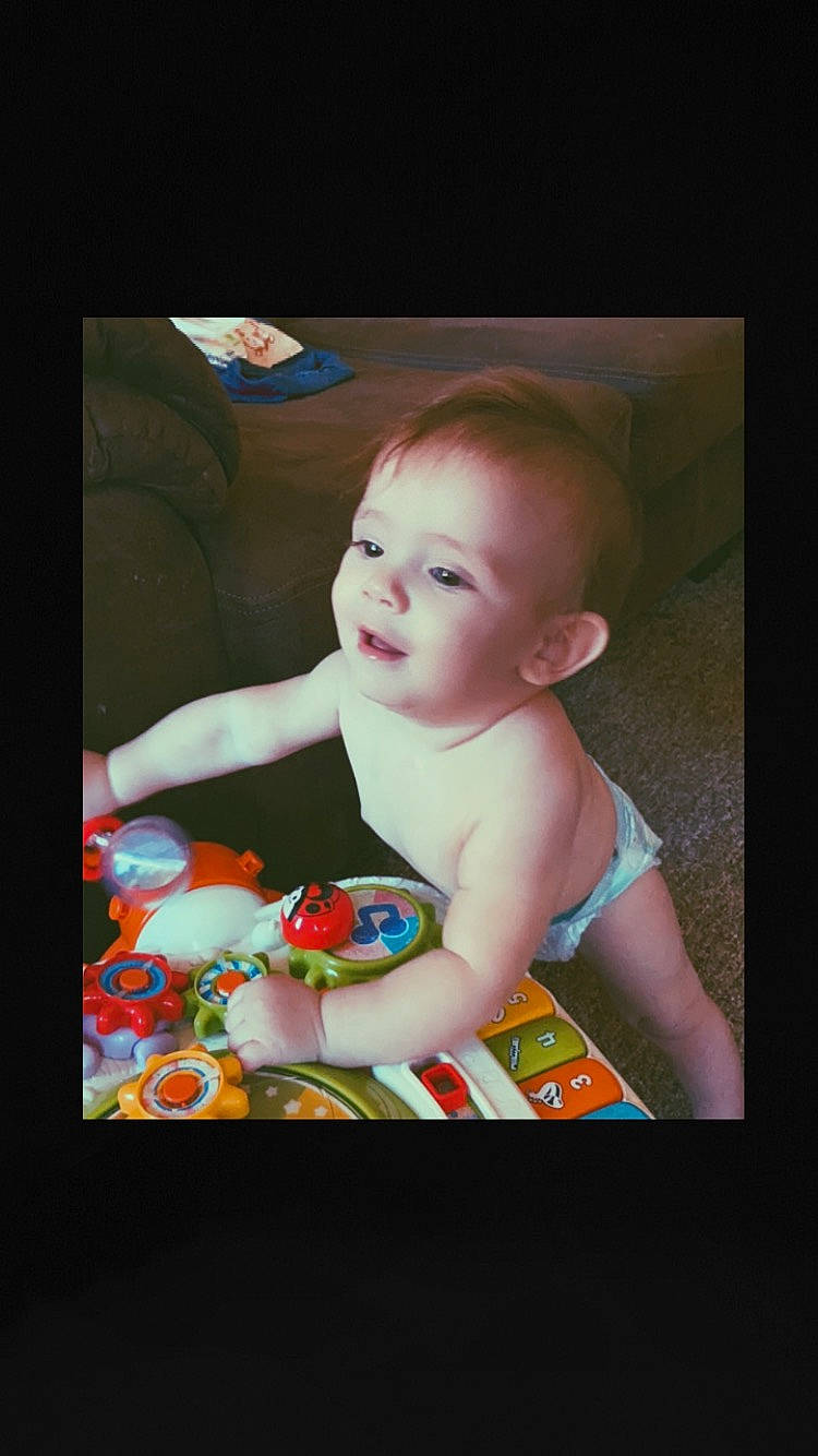 Clark joined the competition — help win amazing prizes! art, baby, baby_playing_with_toys, baby_products, baby_toddler_clothing, baby_toys, cheek, child, facial_expression, fun, happy, person, photo_caption, play, room, sitting, smile, toddler, visual_arts, wood