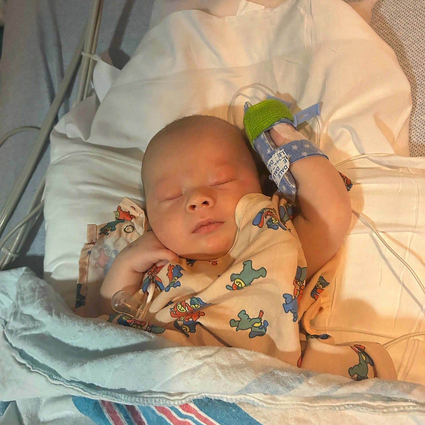 Dawson joined the competition — help win amazing prizes! architecture, baby, bed, blanket, building, clothing, crib, cushion, face, furniture, glove, head, homedecor, hospital, infantbed, newborn, person, photography, portrait, sleeping