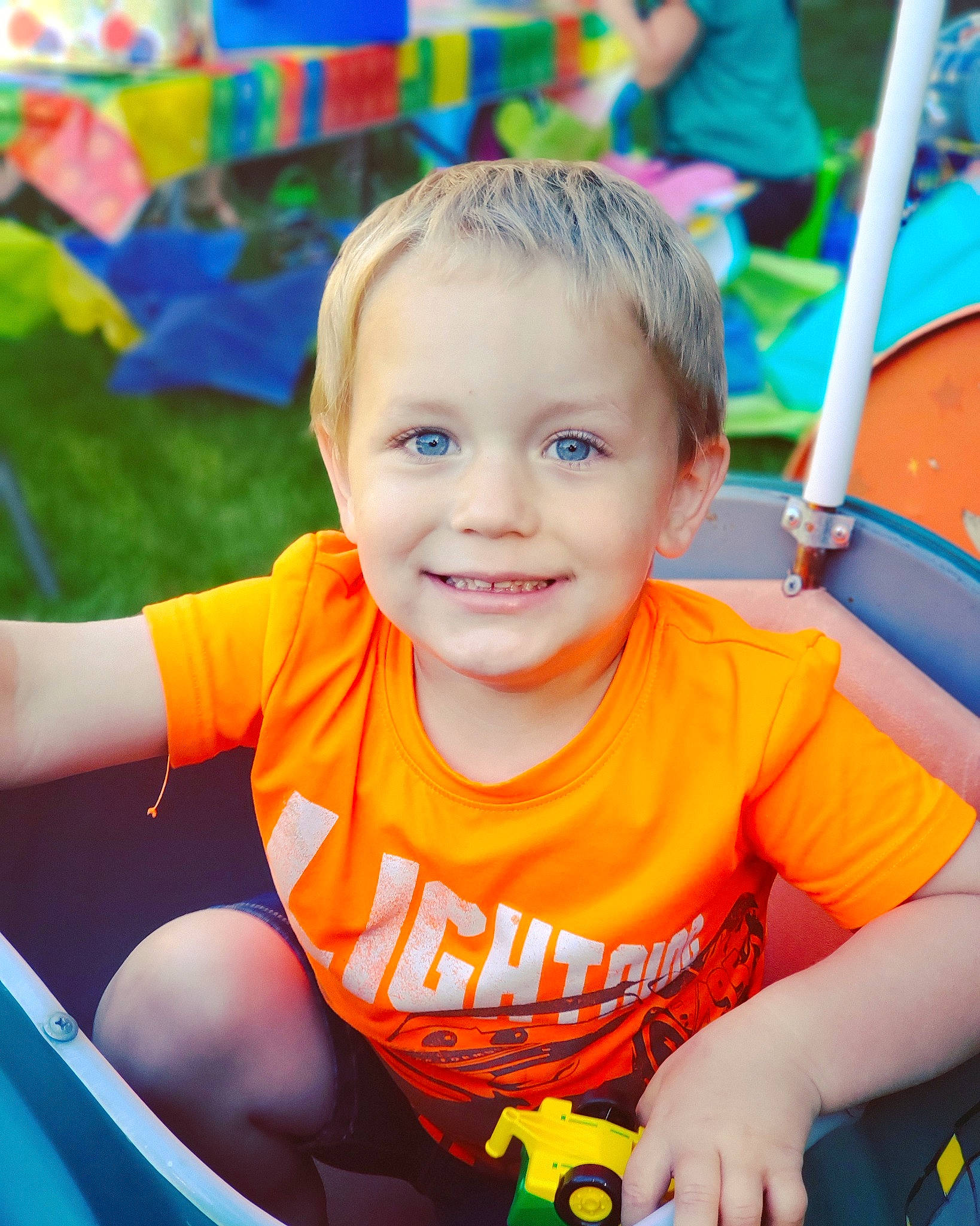 Caysen is registered to the contest to win money with this photo: baby, baby_products, child, eye, fun, happy, joy, kindergarten, leisure, outdoor_play_equipment, person, play, playground, product, public_space, recreation, skin, smile, summer, toddler