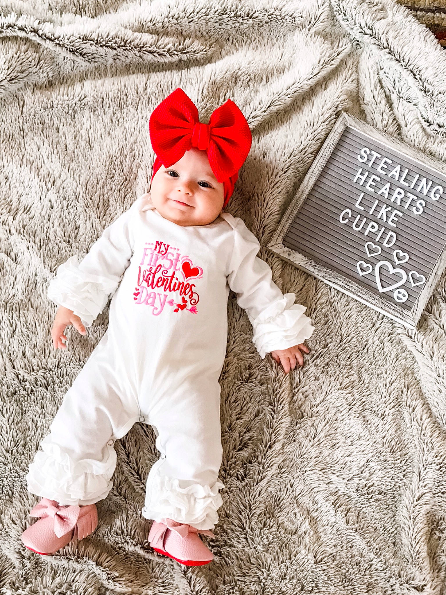 Harper joined the competition — help win amazing prizes! baby_toddler_clothing, beanie, cap, child, christmas, cool, costume_hat, design, facial_expression, fur, grass, happy, headwear, joy, leaf, outerwear, pattern, people_in_nature, person, sleeve