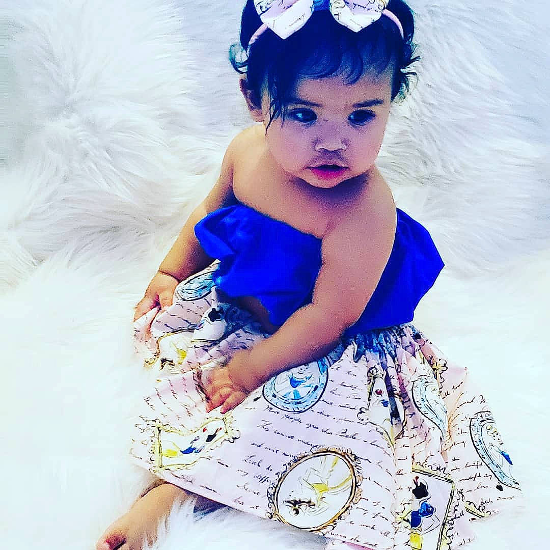 Olivia Grace joined the competition — help win amazing prizes! baby_bloomers, baby_toddler_clothing, beauty, child, child_model, clothing, costume_accessory, dress, fashion_accessory, fashion_design, hair_accessory, headband, headgear, headpiece, pattern, person, shoulder, sleeve, textile, toddler