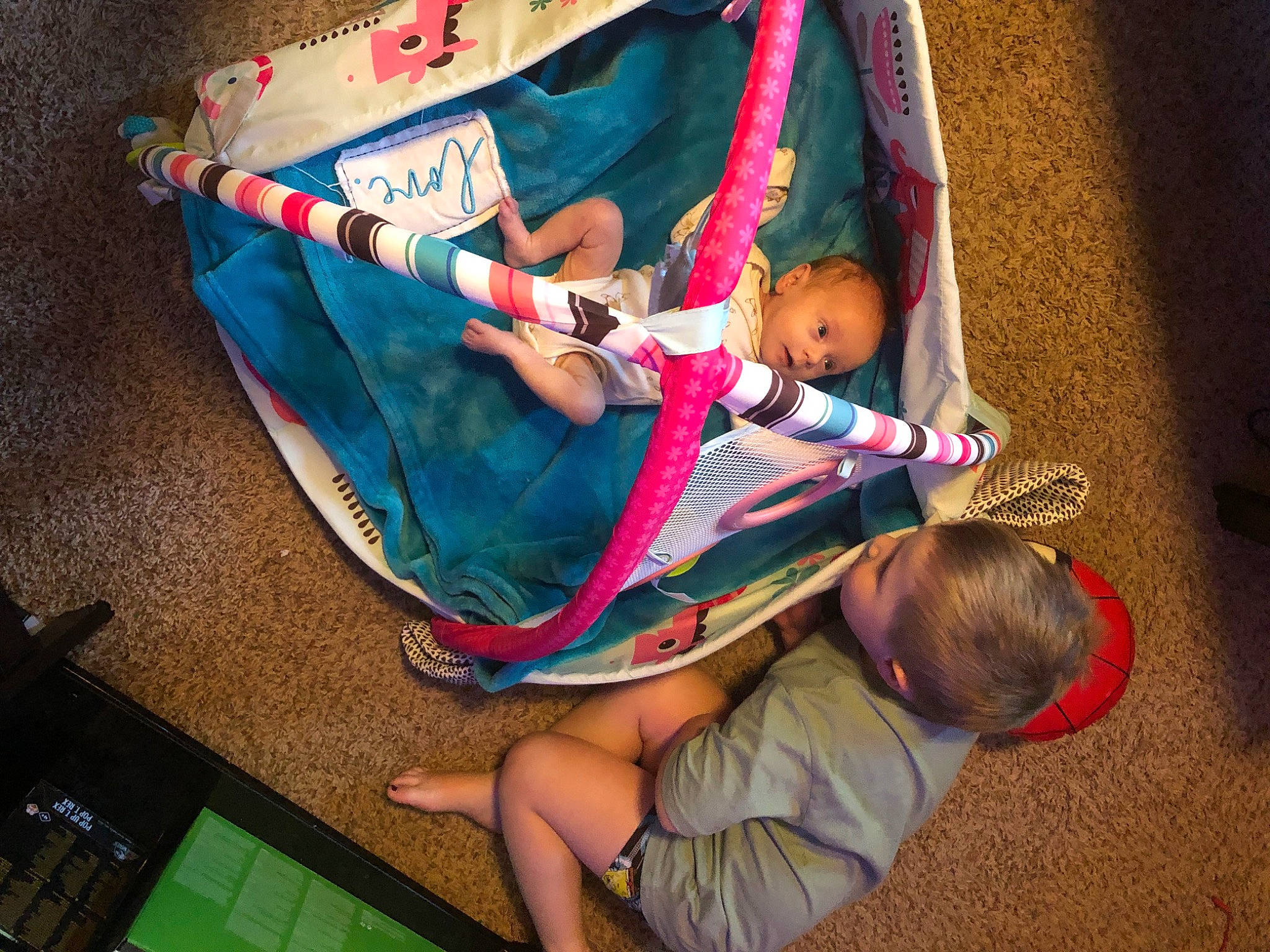 Lilly joined the competition — help win amazing prizes! arm, baby, baby_carriage, baby_products, child, comfort, elbow, flooring, foot, fun, human_leg, leg, leisure, person, play, room, sitting, thigh, toddler, tree