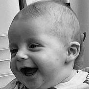 Nahël a rejoint le concours — aidez-le/la à gagner de superbes lots ! baby, black_and_white, cheerful, child, close_up, clothing, cute, expression, face, happy, head, human, indoors, infant, person, portrait, skin, smiling, toddler, young
