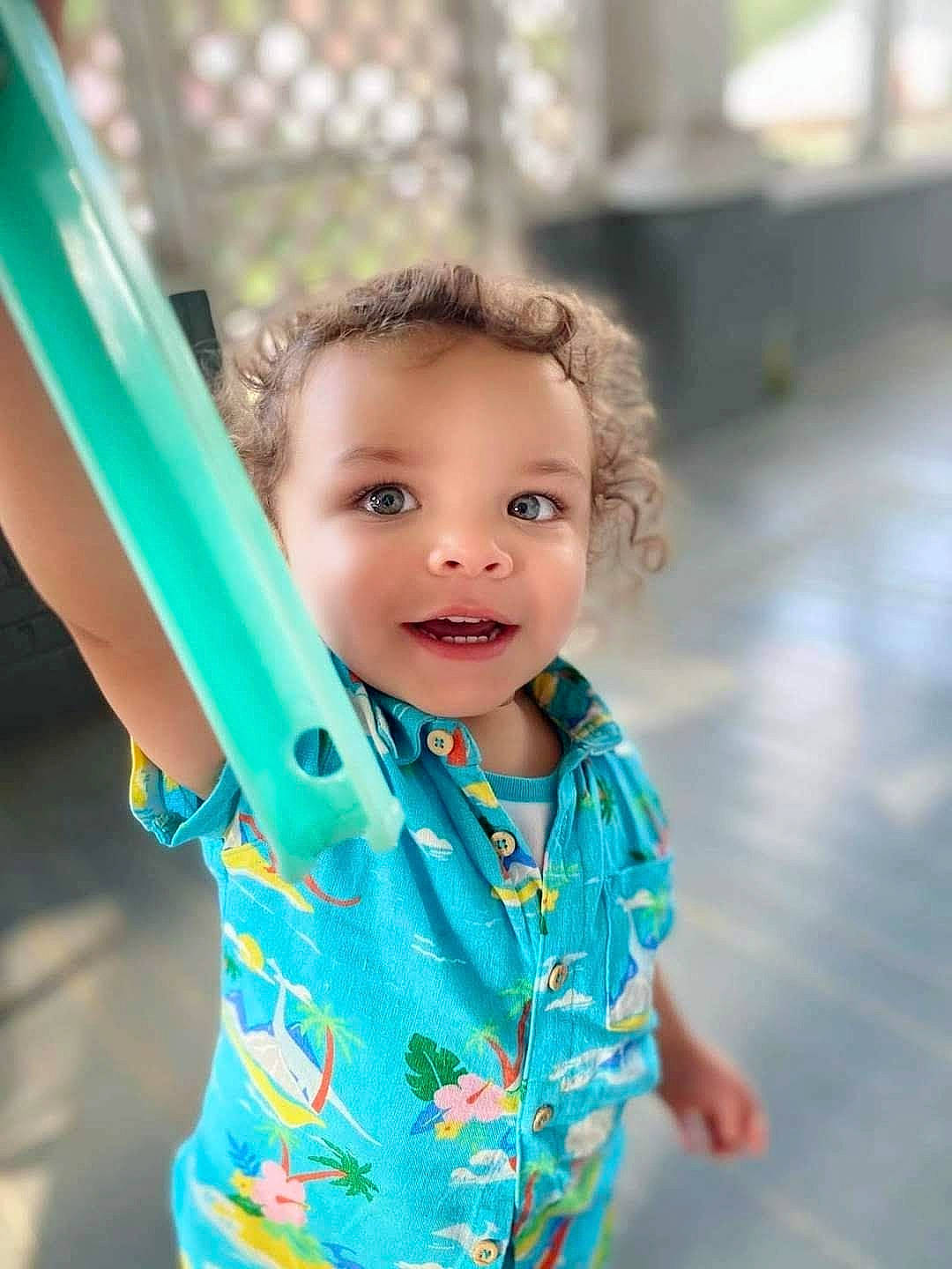 Jasiah joined the competition — help win amazing prizes! baby, baby_toddler_clothing, blond, child, electric_blue, eye, face, fun, grass, happy, head, leisure, outdoor_play_equipment, person, play, recreation, sitting, skin, sleeve, smile