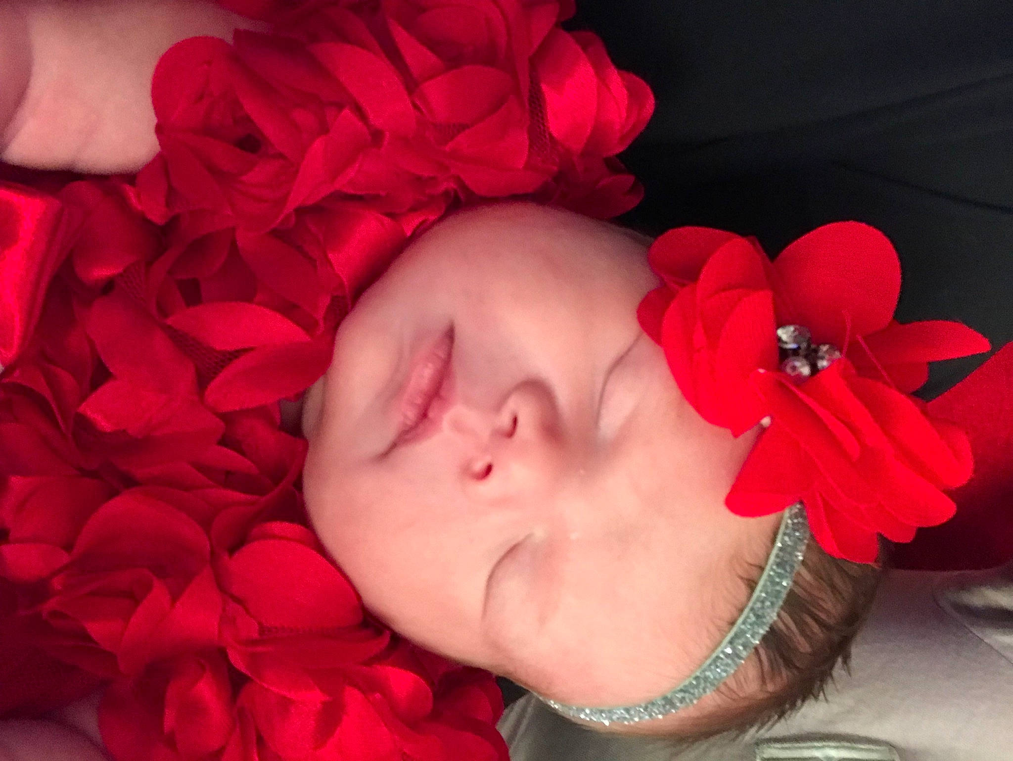 Kinlee joined the competition — help win amazing prizes! beauty, black_hair, eyelash, flash_photography, flower, hair, happy, headpiece, human_body, jewellery, lip, magenta, mouth, neck, person, petal, pink, plant, red, rose