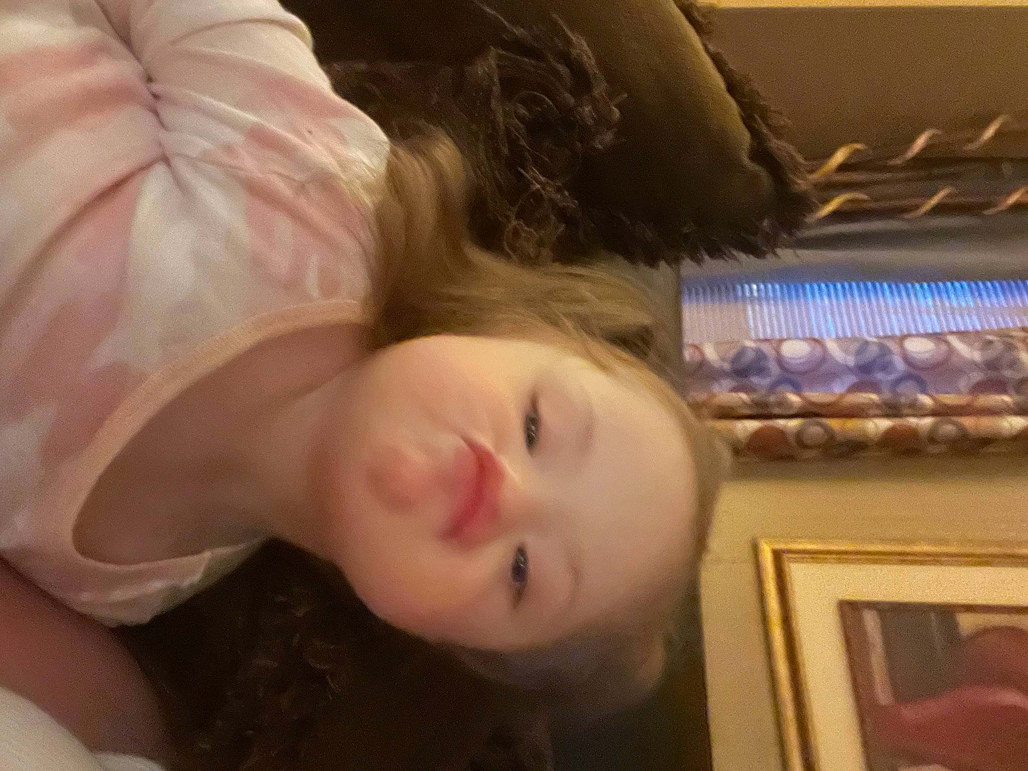 Carmela is registered to the contest to win money with this photo: bangs, blond, brown_hair, cheek, chest, ear, eyelash, fun, hair_coloring, happy, head, hime_cut, human_body, iris, jaw, lip, nose, person, room, toddler