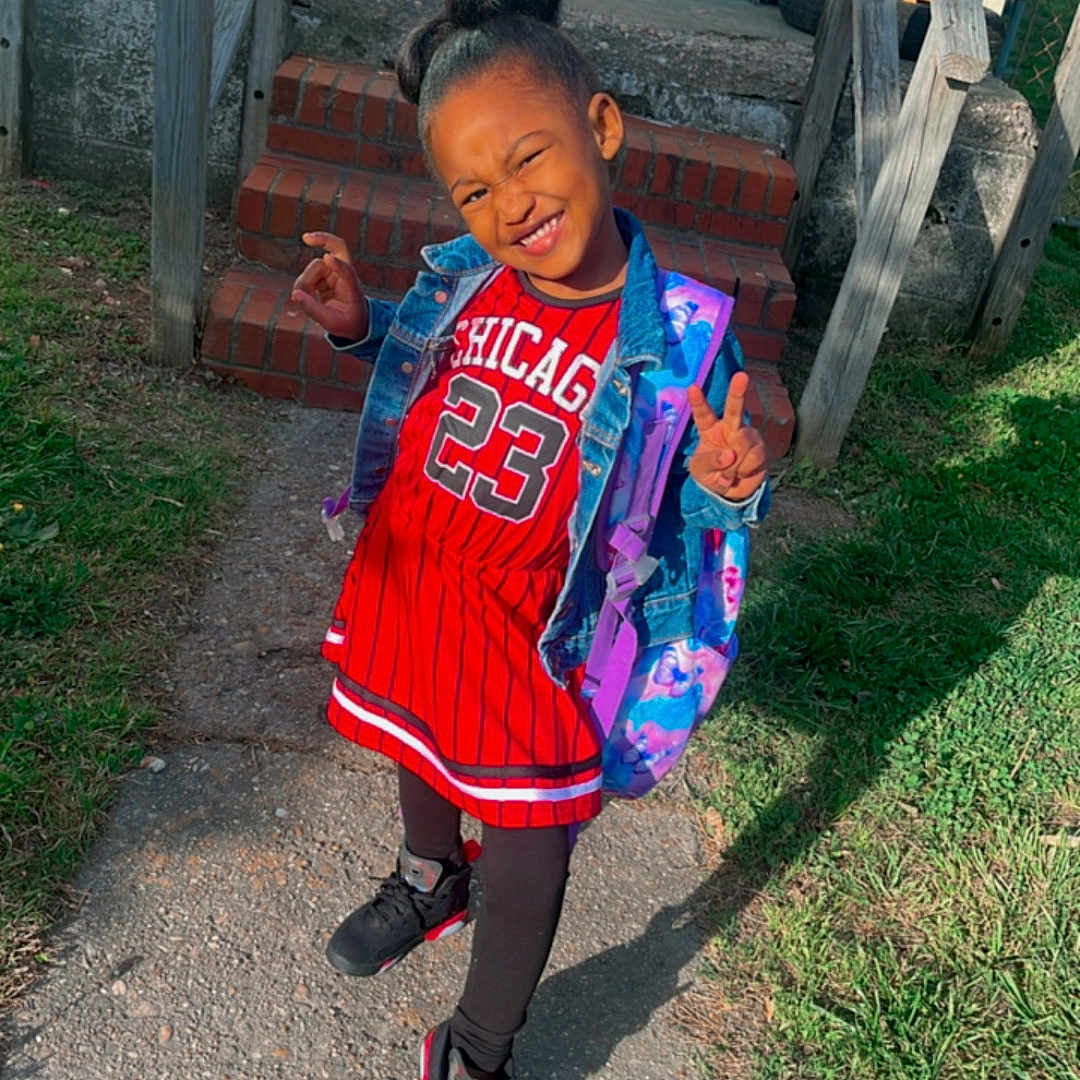 Miloya joined the competition — help win amazing prizes! backyard, child, clothing, dress, face, female, footwear, girl, grass, head, pants, path, person, photography, plant, portrait, shoe, shorts, sidewalk, walkway