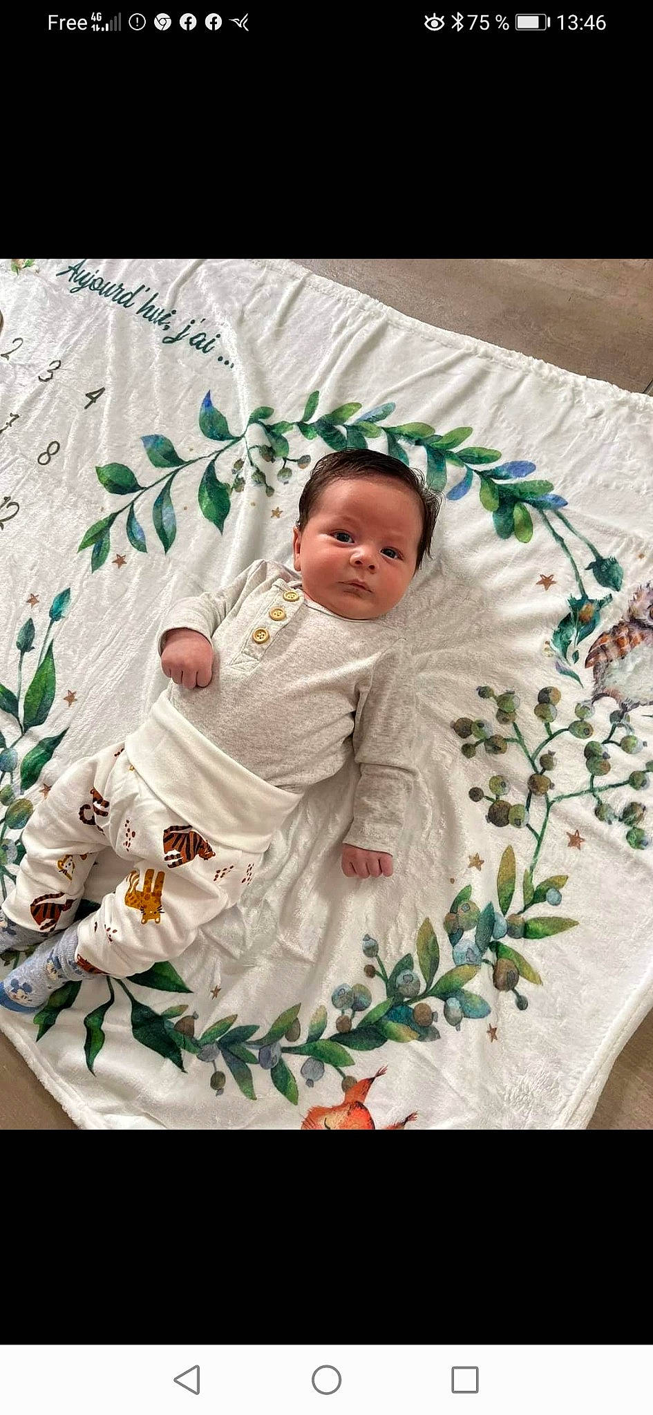 Dyaeden a rejoint le concours — aidez-le/la à gagner de superbes lots ! baby, baby_toddler_clothing, child, comfort, event, floral_design, flower_arranging, font, grass, happy, linens, pattern, peach, person, petal, plant, rectangle, sleeve, toddler