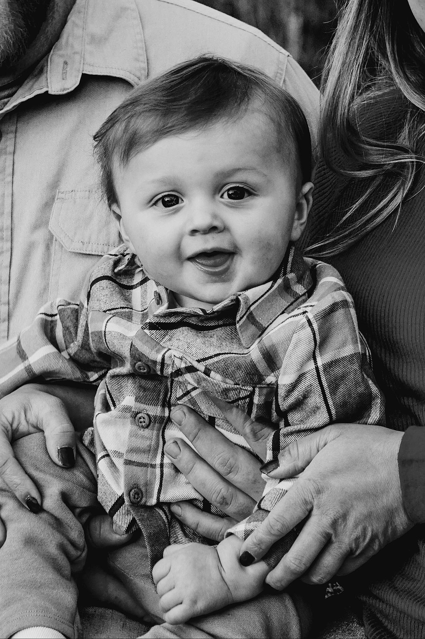 Maverik joined the competition — help win amazing prizes! baby, black, black_and_white, cheek, eye, facial_expression, gesture, hairstyle, hand, happy, human_body, iris, organ, person, photograph, product, skin, smile, standing, style