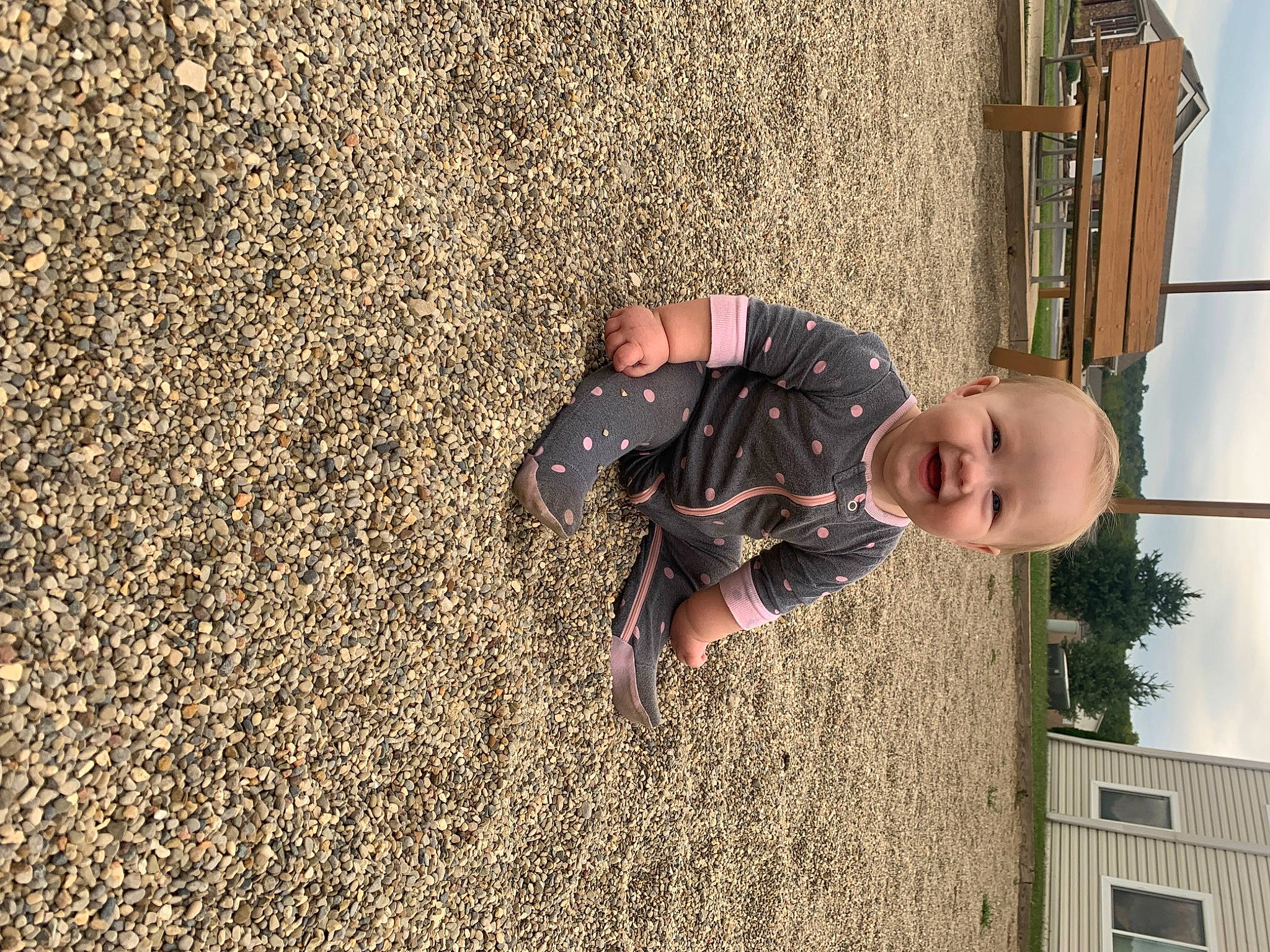 Phoebe joined the competition — help win amazing prizes! asphalt, child, city, facade, fun, grass, joy, leisure, outdoor_play_equipment, people_in_nature, person, play, playground, recreation, road_surface, shadow, sky, smile, soil, toddler