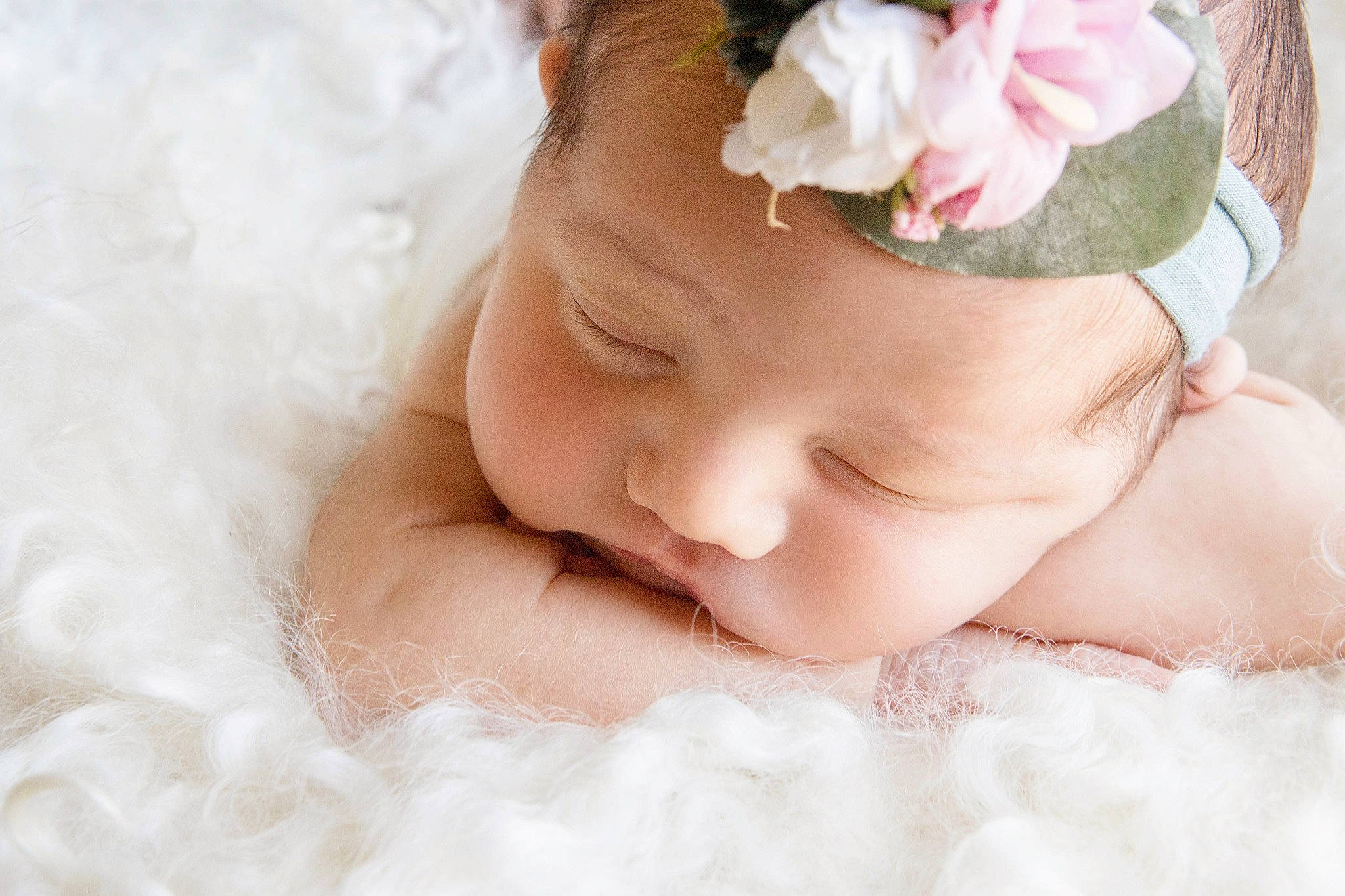 Penelope joined the competition — help win amazing prizes! baby, baby_sleeping, baby_toddler_clothing, cheek, child, comfort, eyebrow, flower, happy, headband, headgear, headpiece, linens, lip, person, petal, pink, plant, skin, smile