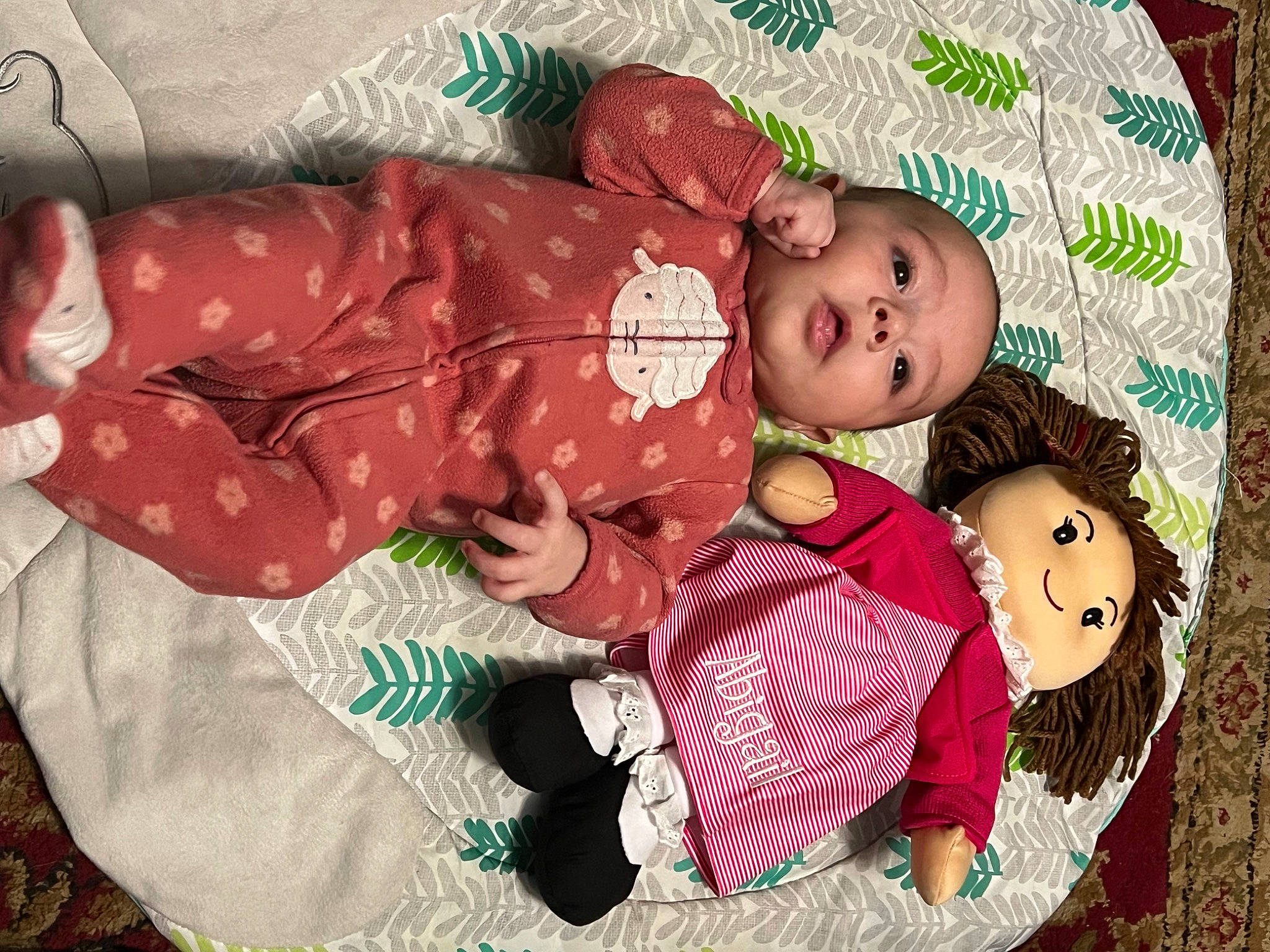 Abigail joined the competition — help win amazing prizes! baby, baby_products, baby_toddler_clothing, cheek, child, comfort, happy, lap, mammal, nightwear, pattern, person, pink, room, sleeve, toddler, toy, vertebrate