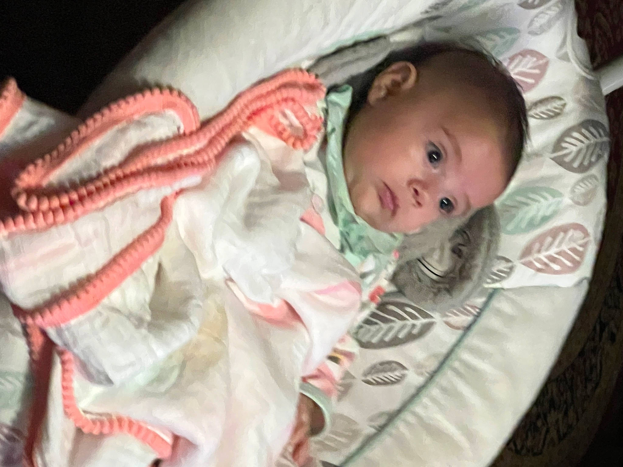 Abigail joined the competition — help win amazing prizes! baby, baby_carriage, baby_products, baby_safety, baby_toddler_clothing, bedtime, carmine, cheek, child, comfort, eye, hand, human_body, iris, linens, person, room, sitting, sleeve, textile