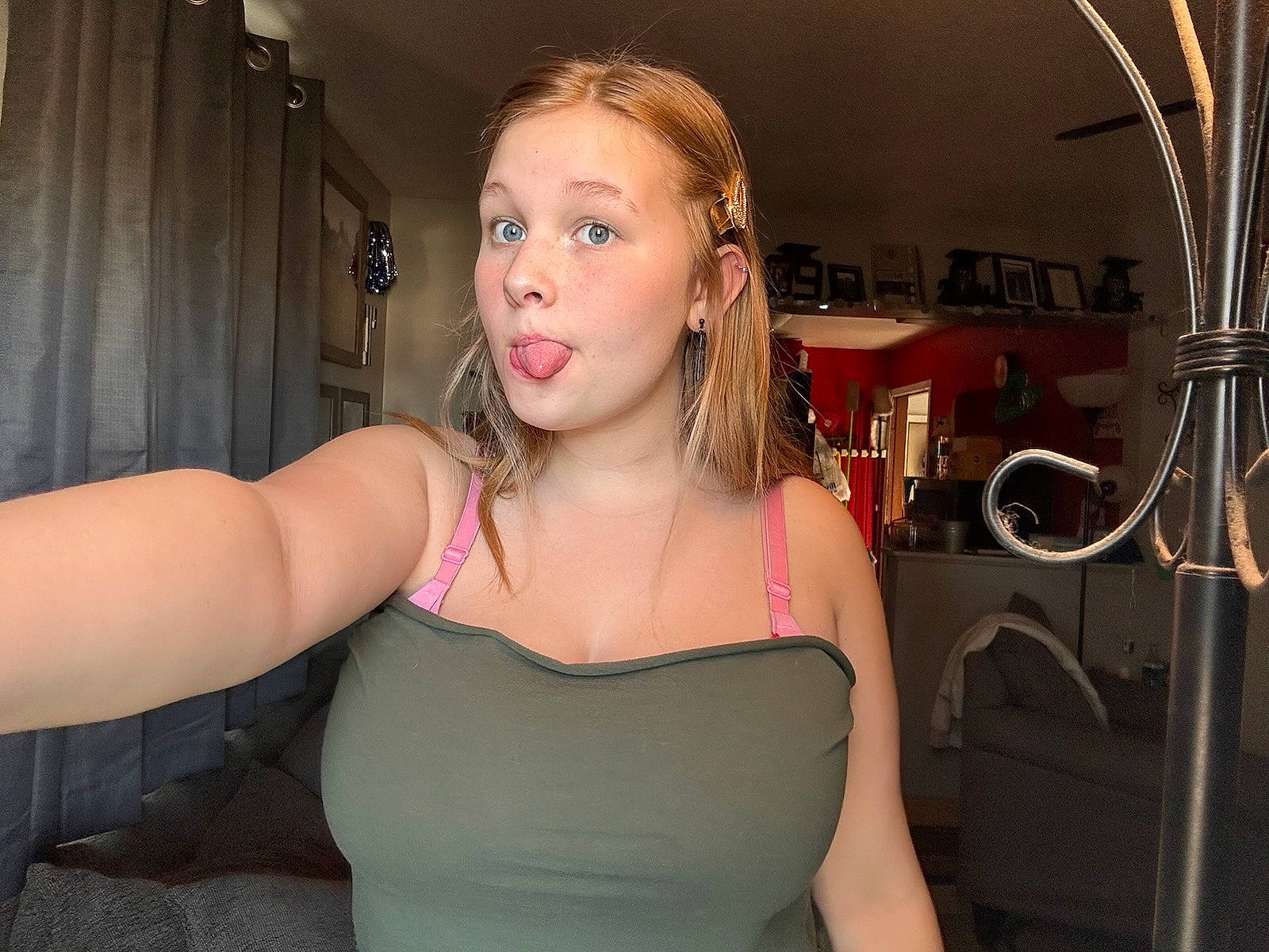 Aienna joined the competition — help win amazing prizes! black_hair, camisoles, chest, chin, curtain, ear, eyebrow, eyelash, flash_photography, iris, jaw, joint, lip, makeover, neck, person, shoulder, sleeveless_shirt, surprise, thigh