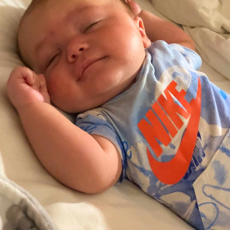 Jacob joined the competition — help win amazing prizes! baby, bed, bedroom, blanket, bodypart, clothing, cushion, face, finger, furniture, hand, head, homedecor, indoors, newborn, person, photography, portrait, sleeping, t_shirt