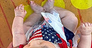 Aviana joined the competition — help win amazing prizes! baby, child, infant, water, pool, feet, arms, hand, clothing, dress, red, white, blue, yellow, polka_dots, grass, outdoor, summer, cute, playful